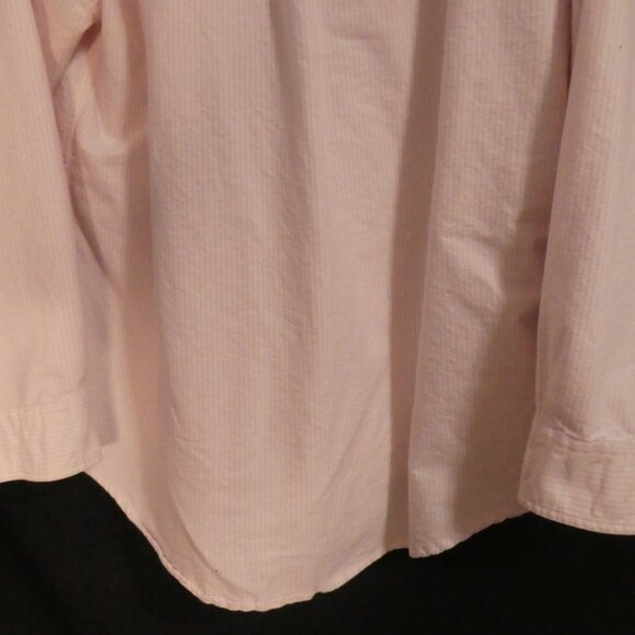 TOMMY HILFIGER | xl - extra large | Pink and White Striped Dress Shirt W/ Pocket - Picture 13 of 14